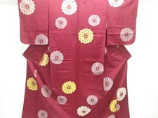 7694681: JAPANESE KIMONO / ANTIQUE KIMONO / TAISHO ROMAN STYLE / WOVEN KIKU
