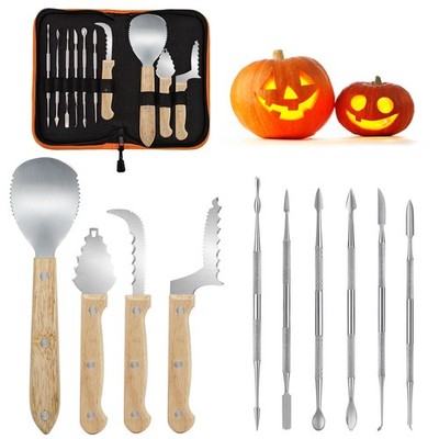Professional Pumpkin Carving Kit 10 PCS Premium Stainless Steel Pumpkin Carvi...