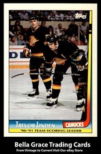 1991-92 Topps Trevor Linden #17 Vancouver Canucks Team Scoring Leaders NHL