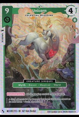 UNICORN (CELESTIAL BLESSING) MZ3 097/173 METAZOO SECRETS SHADOWS SUPER RARE