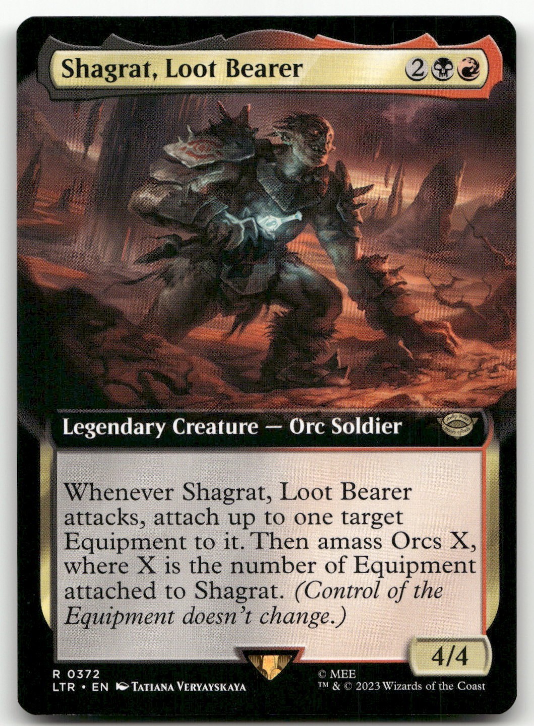 Shagrat, Loot Bearer (Extended Art) #372 (NM) Lord of the Rings LTR Magic MTG