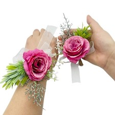 Ansteckblume Herren Rosen mit Armband, handgefertigt für Hochzeit, Abschlussball