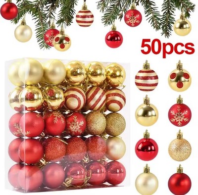 50 Teile Christbaumkugeln Set schöne Weihnachtskugeln für Haus & Baumschmuck 20