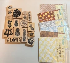 17 Rubber Stamp Plantation Hawaiian Themed Rubber Stamps & Island Theme Paper