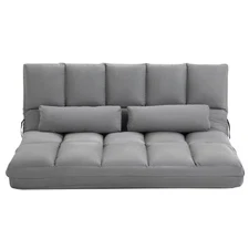 Convertible Floor Sofa Chair,Folding Couch Bed,Guest Chaise Lounge with 2 Pillo