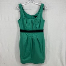 BCBG Max Azria Emerald Pleated Formal Cocktail Sleeveless Dress Sz 6 Pockets