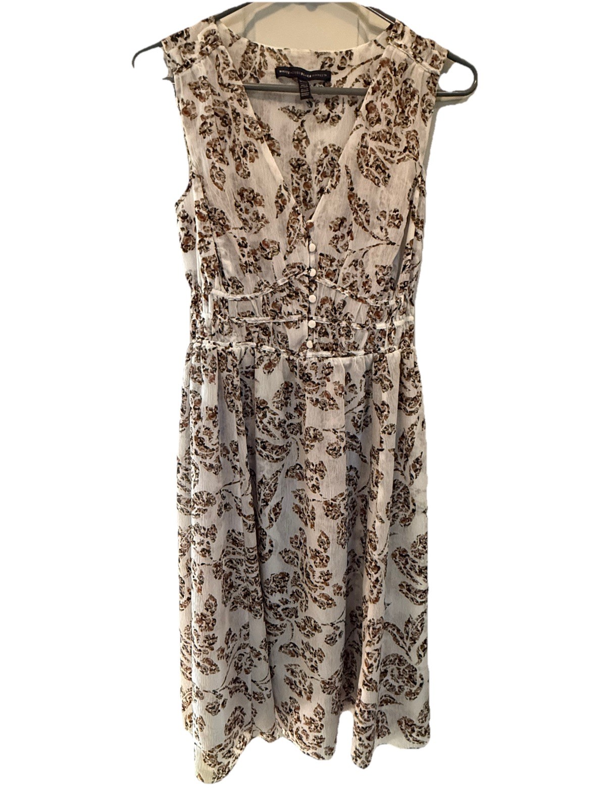 White House Black Market Sleeveless Floral Dress, Size: XXS