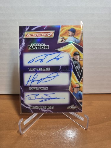 2025 Leaf Baseball Nation Trey Yesavage Hagen Smith Brandon Sproat Auto E3-4 2/8