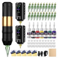 Advanced Tattoo Machine Kit with 2 Batteries, Ink  20 Tattoo Needles Included