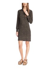 MICHAEL MICHAEL KORS Womens Green Button Front Pullover Short Shirt Dress S