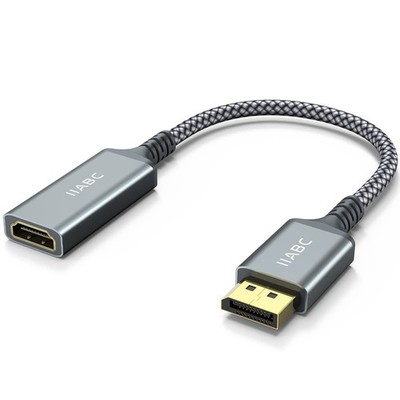 IIABC 4K DisplayPort to HDMI Adapter Cable, Gold-Plated Uni-Directional Black