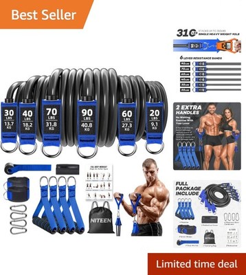 310lbs Heavy Resistance Bands Set with Adjustable Foam Handles for Home Workouts