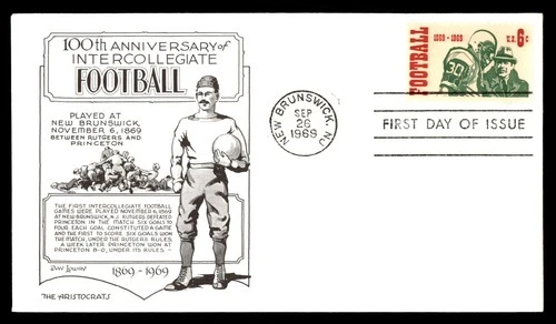 Mayfairstamps US FDC 1969 New Jersey 100th anniversary of intercollegiate footba