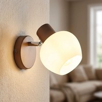 Wandleuchte Wandlampe Wohnzimmerleuchte Spot Schwenkbar Kaffeefarben Glas Opal