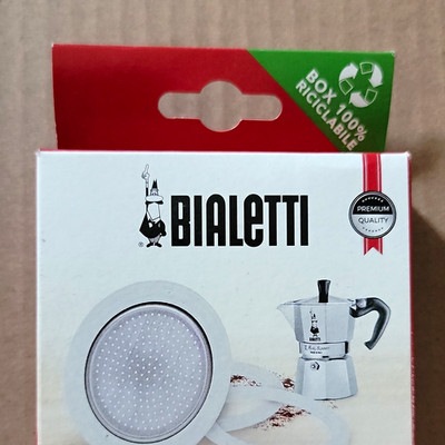 Bialetti Filter Plate & Gasket Set 4-Pack for Moka Express Fiammetta Break