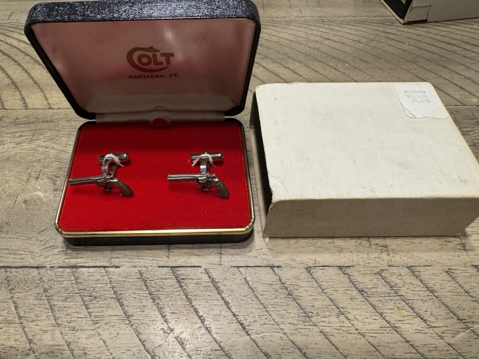 Vintage Colt 357 Python Vintage Silver Plated Cuf… - image 1