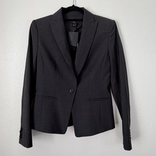 NWT Ann Taylor Tropical Wool Jacket Charcoal Gray 1 Button Blazer Size 2 228