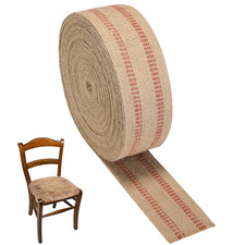Craft Jute Webbing Tape, 33 Yards Width 3.5" Roll Natural Burlap Red Line Jute W