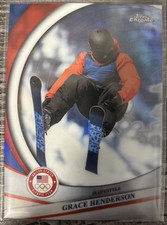 2026 Topps Chrome Olympics Grace Henderson - USA Skiing #6 Red White Blue