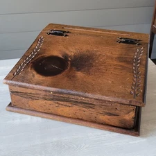 Vintage Tabletop Wood Writing Desk Slope Top Beautiful Accents 16" Wide VGUC