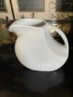 Vintage Fiesta Ware 67 oz Large White Disc Water Pitcher.