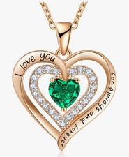 Necklaces for Women Birthstone Heart Necklace Jewelry for Wife Girl May