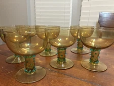 RARE MINT 7 Vintage 1925 Steuben No. 5193 Art Glass Cocktail Goblets Art Deco