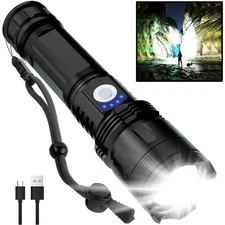 Rechargeable Flashlights High Lumens, 90000 Lumens Super Bright LED Flash Lig...