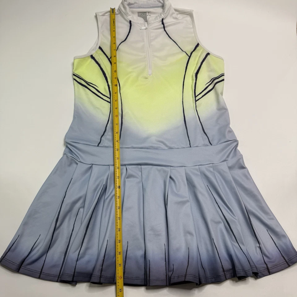 Vestido Tenis Lucky In Love Wild Ombre Sin Mangas Degradado Blanco/Lima/Azul M 8-10 Foto 4 de 4