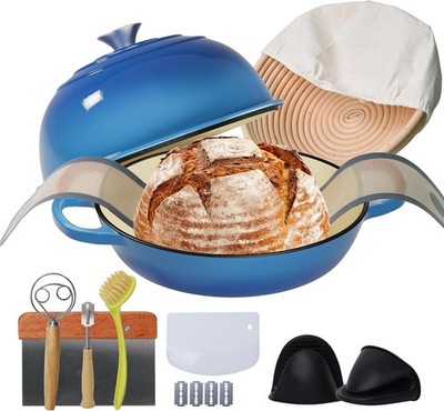 Cast Iron Bread Oven for Baking 6QT Multi-Functional Dutch Oven Pot with Lid