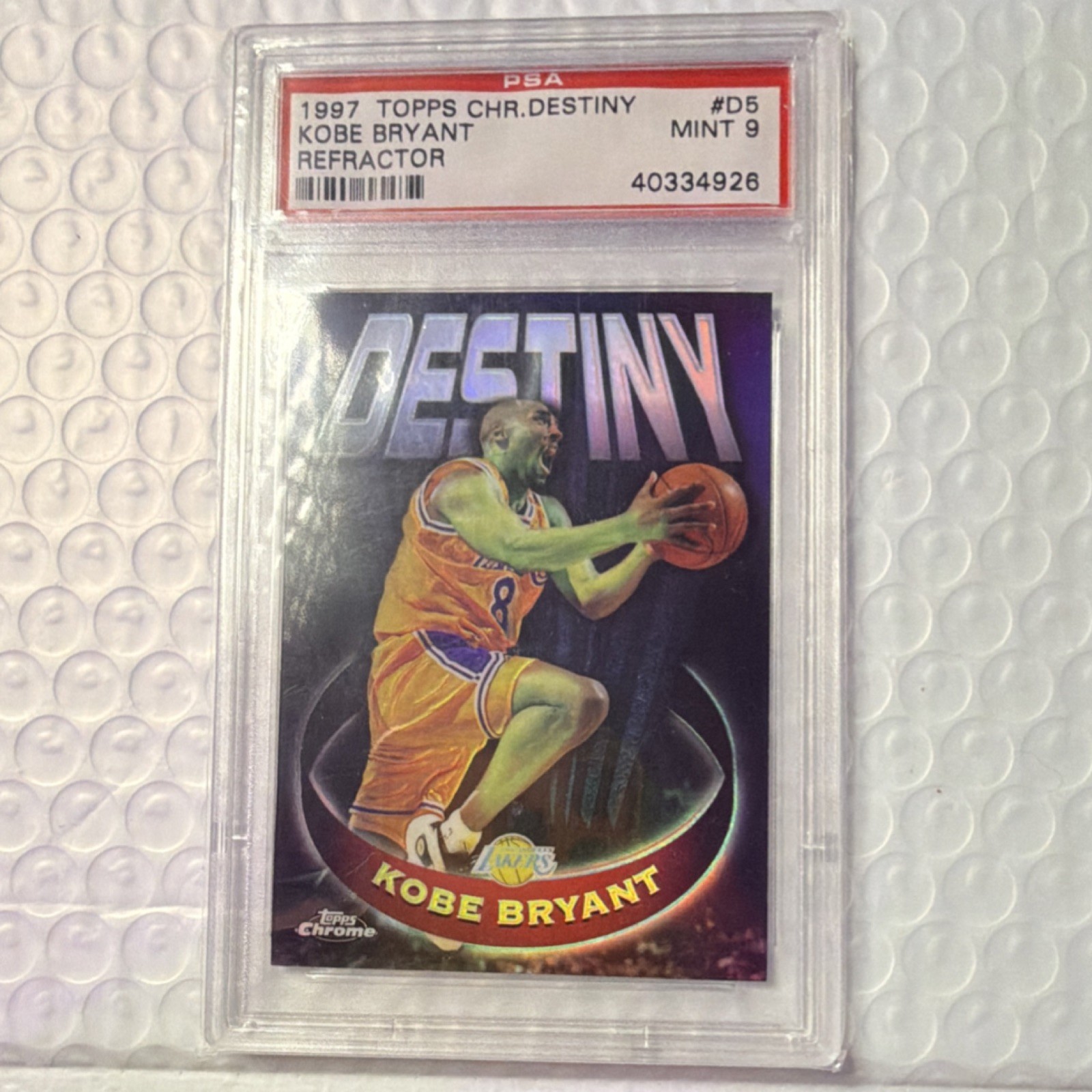 Kobe Bryant 1997 Topps Chrome #D5 Destiny - Refractor Price Guide