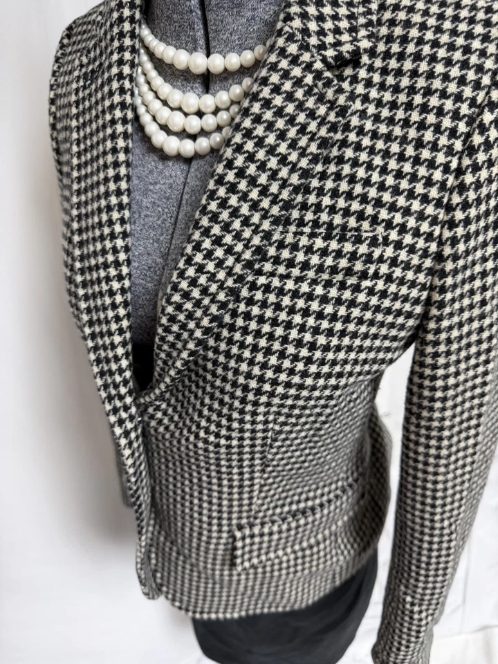 NEW J Crew Skirt Suit Size 6 Two Piece Set Houndstooth Wool Pockets Pencil Skirt - Image 4 of 4