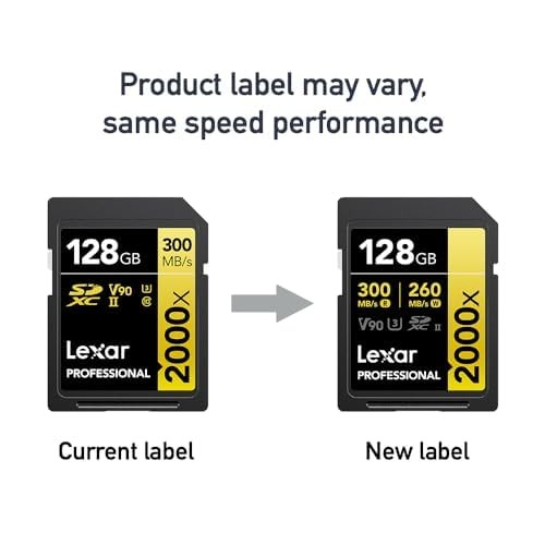 128GB 2000x SD Card UHS-II V90 300MB/s for DSLR & 8K Video Cameras 