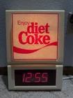 Vintage Diet Coke Lighted Sign With Digital Clock Coca Cola