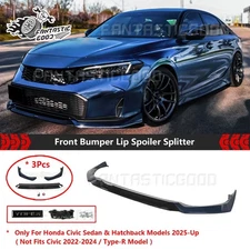 For Honda Civic Sedan Hatch 2025+ Yofer Blue Lagoon Front Bumper Lip Spoiler Kit