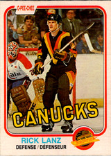 1981-82 O-Pee-Chee Rick Lanz #338 Vancouver Canucks