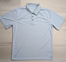 Ariat Tek Heat Series Polo Shirt Mens M Gray Performance Golf Stretch Travel