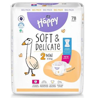 bella baby Happy Windeln BIG PACK in den Größen 1-6 Größe 2 Mini 3-6 kg 78 Stück