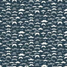 Barber Fabric Licensed to Carry Moustache 100% Cotton from Dear Stella BTY