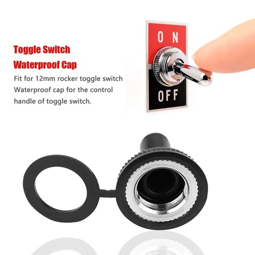 20Pcs 12mm Rocker Toggle Switch Waterproof Rubber Cap Boot Cover Black