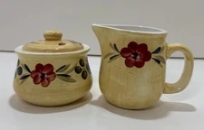 Vintage Gibson Floral Creamer and Sugar Bowl Set with Lid