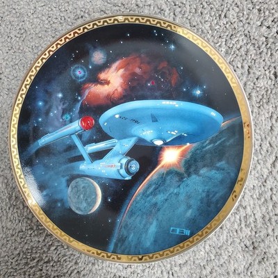 Franklin Mint Star Trek Plate - USS Enterprise NCC-1701 Crystal Edition #RA1699