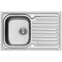 Pyramis Einbau KüChenspüLe 79X50 Cm EdelstahlspüLe Mit 1 Becken & AbtropffläChe