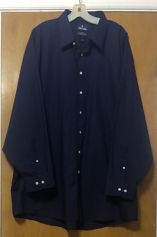 EUC Mens Stafford Point Collar Chest Pocket Dress Shirt 20-36/37 BIG