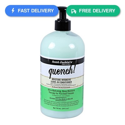 Aunt Jackie's Curls and Coils Quench, Large 24oz Family Sized Pump, Moisture...