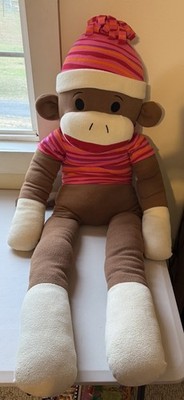 Dan Dee Dandee Collectors Choice Large Huge Sock Monkey Plush Stuffed Toy 42 in