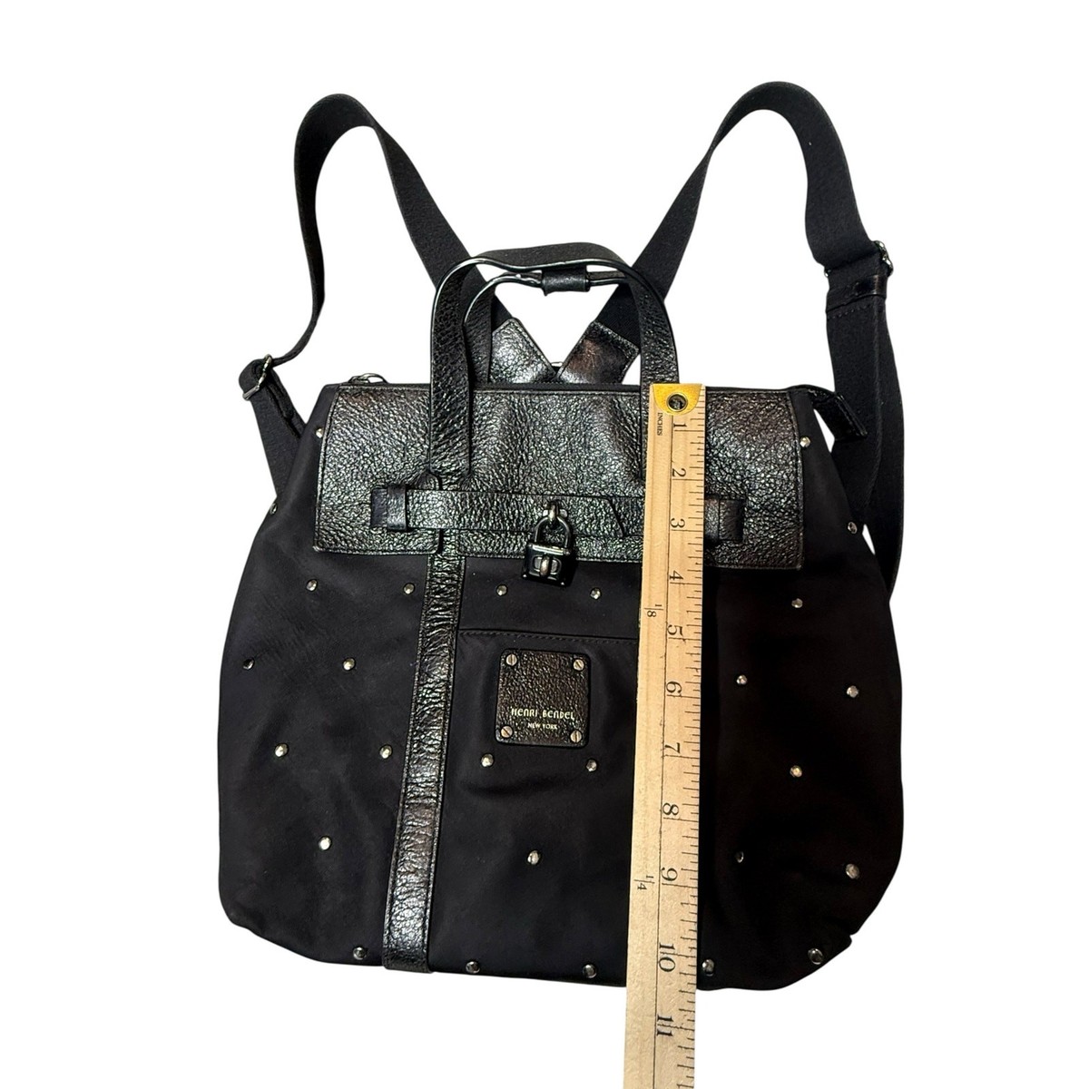 Henri Bendel Jetsetter Convertible Backpack Tote Black Nylon