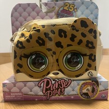 Purse Pets Leoluxe Leopard Brown Interactive Purse Pet Toy Eyes Blink Bag Kids