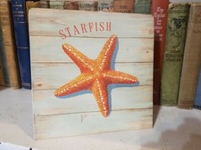 Starfish coastal art beach ocean bungalow decor metal sign home decor
