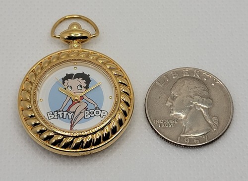 Ladies Valdawn Betty Boop Round Gold Tone Pedant Watch L5 - Picture 4 of 5